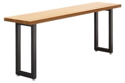 FAJNUZI2024 Balkontisch Industrieller niedriger Stehtisch mit Metallrahmen, Mehrzweck-Langer, schmaler Küchen-Esstisch mit Stauraum(200 * 40 * 75cm)