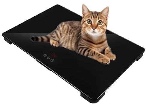 Kurflo Haustierwaage, Digitale, für Hunde & Katzen, Tierwaage mit großer Plattform bis 100 kg, für Welpen, erwachsene Tiere & Veterinärgebrauch, in Schwarz (65x45 cm)