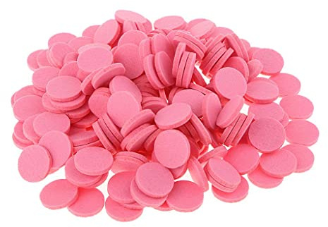 Hisxrcal 200 Stück Aromatherapie Filz Nachfüllpads Ersatz für Parfüm Armreif Kette Auto Diffusor Anhänger Aromatisierend für Schmuckherstellung Büro, Rosa