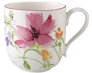 Villeroy & Boch Mariefleur Basic - Taza de café (porcelana Premium, 140 ml, altura de 9 cm) blanco/colorido