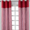Homescapes dekorativer Vorhang Ösenvorhang Dekoschal Thick Stripes im 2er Set, rot weiß, 137 x 228 cm (Breite x Länge je Vorhang), 100% Reine Baumwolle