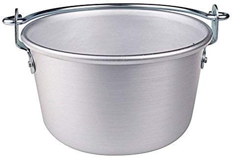 Pentole Agnelli Family Cooking Alluminio Paiolo con Manico ad Arco, Argento, 22 cm