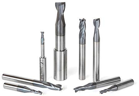 Amana Tool - AMS-152 8-teiliges Set, Vollhartmetallspirale, AlTiN beschichtet, CNC Schaftfräser/Oberfräse B