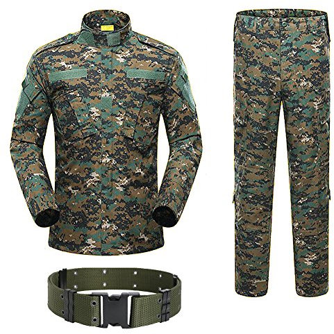 H Monde Shopping militaire tactique de chasse de combat BDU uniforme s'adapter pour homme et pantalon avec ceinture Woodland numérique Aor2, AOR2