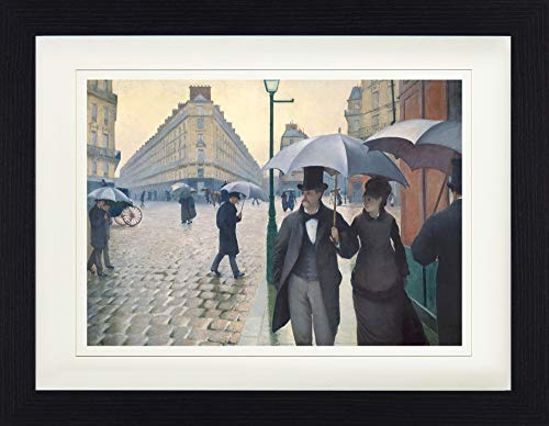 1art1 Gustave Caillebotte Poster Straße In Paris An Einem Regnerischen Tag, 1877 Gerahmtes Bild Mit Edlem Passepartout | Wand-Bilder | Im Bilderrahmen 40x30 cm