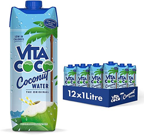 Vita Coco - Pure Coconut Water (1L x 12) - Naturally Hydrating - Packed With Electrolytes - Gluten Free - Full Of Vitamin C & Potassium