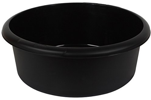 New Home Whitefurze Kitchen Black Large Round Washing Up Bowl Plastic Basin 8l