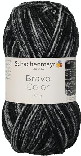 Schachenmayr Bravo Color 9801421-02114 graphit denim Handstrickgarn, Häkelgarn