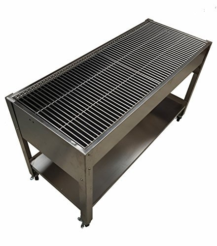 SunshineBBQs Large Catering Commercial Charcoal BBQ with 6mm Stainless Steel Grills 121cm x 50cm