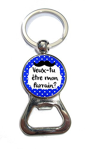 porte clé décapsuleur veux tu être mon parrain? cadeau parrain, baptème demande, marraine