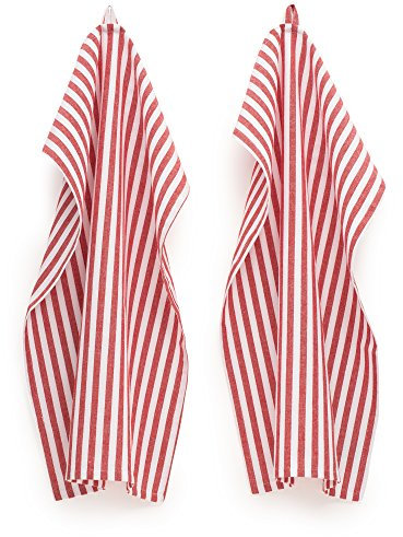 FILU Geschirrhandtücher 8er Pack Rot/Weiß gestreift (Farbe und Design wählbar) 45 x 70 cm - hochwertige Küchenhandtücher/Geschirrtücher aus 100% Baumwolle