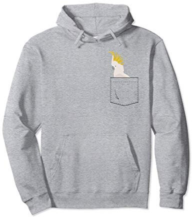 Kakadu-Papagei in Ihrer gefälschten Tasche Pullover Hoodie
