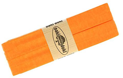 3m Oaki Doki Tricot de Luxe Jersey-Schrägband Einfassband elastisch 65 Farben, Farbe:neonorange