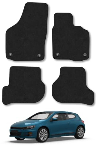 VW Scirocco (2009-2017) Carpet Car Mats | Black Edge Trim Tailored Fit Floor Mats Full Coverage Protection Accessories Easy Clean Anti Slip Made in the UK