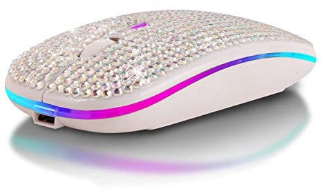 Greshare Wireless Mouse,Wireless gaming Mouse for laptop,Wireless gaming Bluetooth mouse for Mac,PC,Tablet with Win/Pad/Mac/Linux/Andriod/iOS.gift (White)