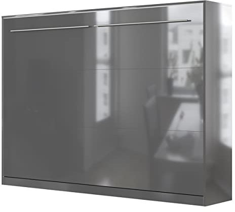 SMARTBett Schrankbett Standard 90x200 120x200 140x200 160x200 Bettschrank Wandbett Anthrazit Hochglanz/Anthrazit Hochglanz 140 Horizontal