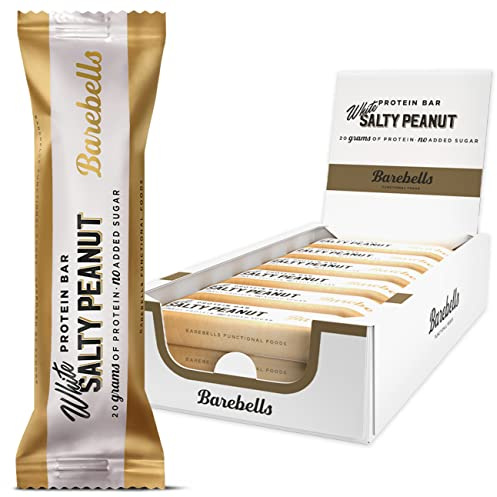 Barebells Protein Bars - 12 Count, 20g High Protein Treats – Sugar Free Chocolate Nutrition Bar, Low Carb – On The Go Breakfast or Post-Workout Snack (White Salty Peanut)