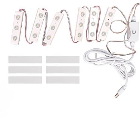 LED-Schminkspiegelleuchten Schminklicht Lichterketten Ultrahelle Weiße LED Lichtstreifen mit Einstellbarer Helligkeit USB-Plug-in-Spiegelleuchten für Schminktisch und(6 Saiten)