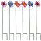 Woodside Ornamental Metal Daisy Stakes, Pink & Purple Novelty Flowers for Garden Borders & Pathways, Height 60cm, pack of 6
