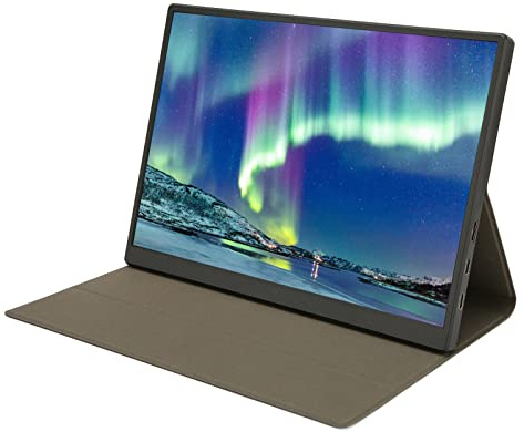 Lazmin112 Mini Monitor IPS da 10,5 Pollici, Schermo IPS FHD 1920x1280, Schermo Secondario per PC Portatile, Altoparlanti Doppi Integrati, con Custodia in Pelle PU, per Giochi per PC Portatili
