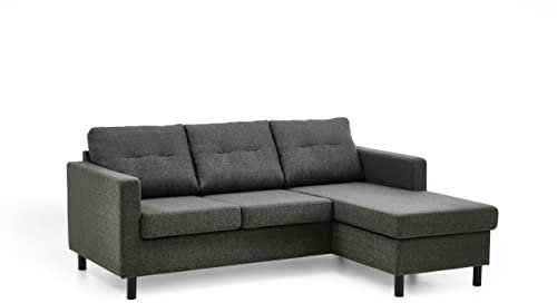 Atlantic Home Collection Polsterecke Tea, 189/150/81 cm, Ecke beidseitig montierbar, Anthrazit