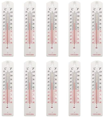 AIDNTBEO Termometro tradizionale in legno per misurare la temperatura ambiente, 2/10 x termometro da parete per interni ed esterni, casa, ufficio, giardino, temperatura montata