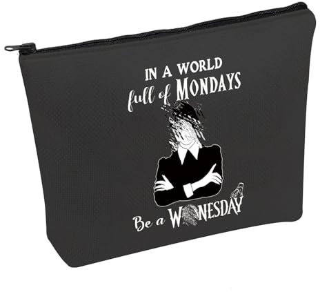 FOTAP TV Show Merch Reißverschlusstasche Horrorfilm Liebhaber Geschenk TV-Show-Fans Geschenk Mi inspirierte Make-up-Tasche Morticia Fans Geschenk, Schwarz, Mi Tasche