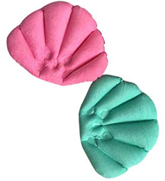 Aufblasbare Badewannenkissen 2 Stück-Pack mit Saugnapf | PVC mit Frottee, Zwei Saugnäpfe Hinten, Weiche Oberfläche, für Badewanne und Reisebad Zufällige Farbe