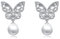 VENACOLY Schmetterling Ohrstecker Sterling Silber Schmetterling Perle Ohrringe Synthetische Perle Schmuck Geschenke für Geburtstag Weihnachten Halloween