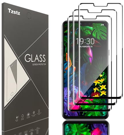 Tzstz Displayschutzfolie aus Hartglas, für LG G8 ThinQ 3D Vollbildabdeckung, Härtegrad 9H, kratzfest, 3 Stück