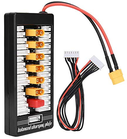 SPYMINNPOO LiPo Parallel Charging Board, Multi 2S Bis 6S Parallel Balanced Board XT60 Plug Battery Ladeplatte für RC Akku