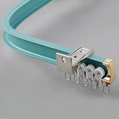 TEN-HIGH 2 Stücke 1,2m Flexible Aluminium-Vorhangschiene,Biegbare Deckenschiene für Vorhänge,Biegbare einspurig Aluminiumvorhänge,Seitenmontage,Blau