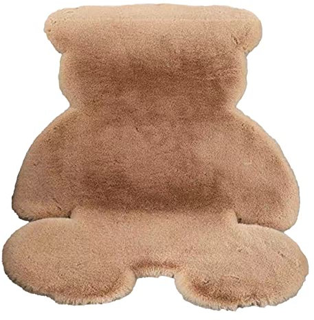 PerGar Bärenförmiger Teppich, 45 X 60 cm, Weicher, Zotteliger Teppich für Kinderzimmer, Süßer, Weicher, Flauschiger Kunstfell-Teppich, Süße Baby-Spielmatte, Niedlicher Uzzy-Teppich für(45x60-Khaki)
