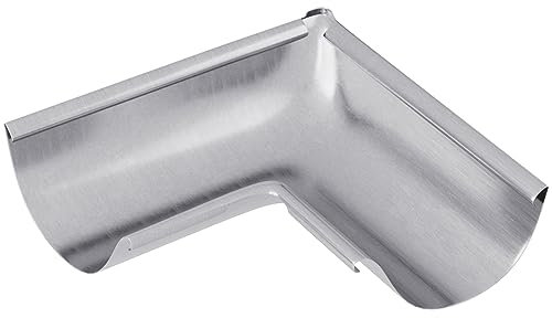 Baumeister.tech Rinnenwinkel 90 Grad für Dachrinne halbrund, Dachrinnewinkel Innenecke aus Titanzink, Rinnenwinkel mit hohem Wasserdurchfluss zum Rinnensystem 6tlg/333-150 mm