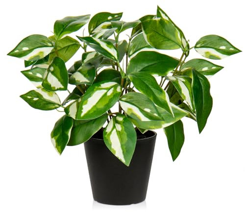 Oairse Plantes artificielles d'intérieur en pot de 30 cm avec pots noirs pour la maison, la salle de bain, le salon, le bureau, les étagères