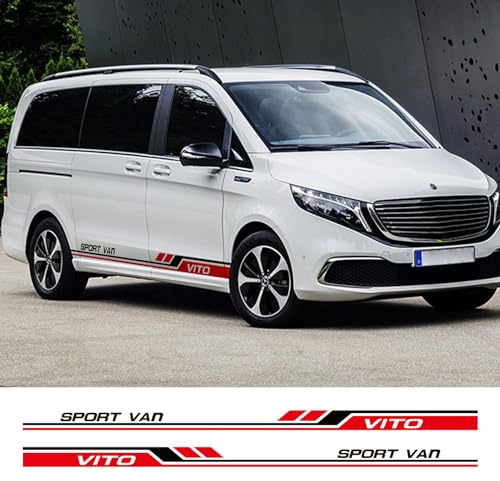 RWRAPS 2 Teile/los Autoaufkleber Racing Seitenstreifen Grafiken Vinyl Aufkleber, Passend für Mercedes Benz Vito Viano V Klasse W447 W639 Zubehör