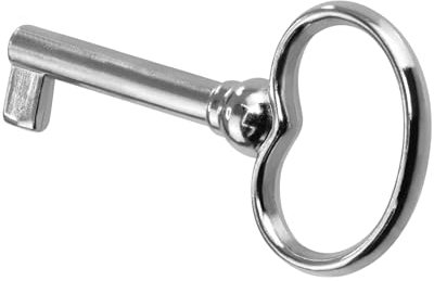 Gedotec Möbelschlüssel vernickelt | 1 Stück | Bartschlüssel Metall | BACH | Deko Ersatz-Schlüssel klassisch | 35 mm | Ersatzschlüssel | Schlüssel mit Euro-Sperre | Zusatzschlüssel für Möbel-Schloss