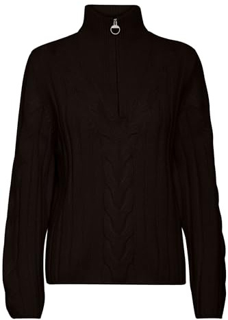 OXMO OXOtilly Damen Strickpullover Troyer Grobstrick Pullover