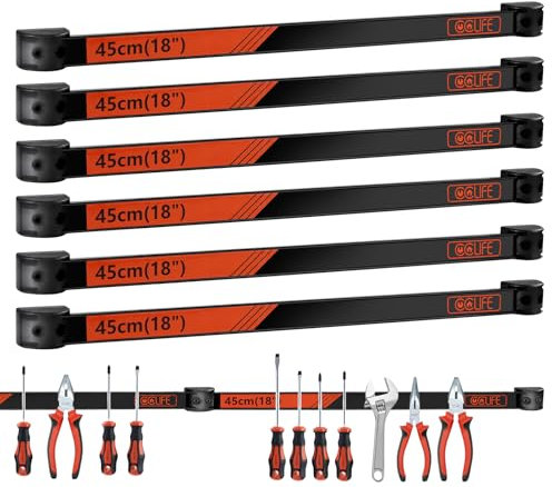 CCLIFE 6 pièces Barre Magnétique Porte 45CM 23KG Barres Magnétiques Pour Outils Rangement Ooutillage Maison Garage