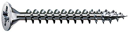 SPAX Vis universelle, 5,0 x 40 mm, 180 pièces, filetage complet, tête fraisée, cruciforme Z2, 4CUT, WIROX - 8000000288272