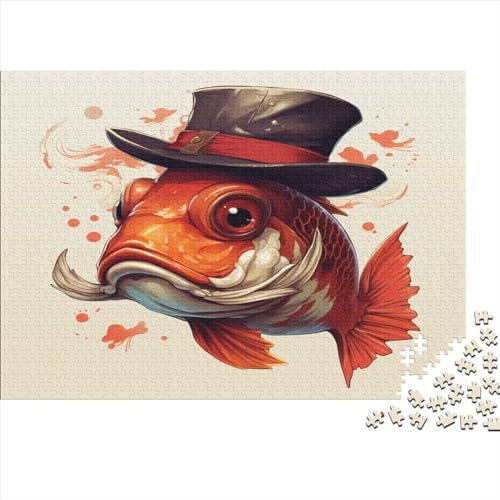 Shop_Possibilities_Pixar_Style_koi_Fish_with_hat_and_Whiskers_i_7181ec32-393b-4bd9-8d85-44e4115f355a 1000 Teile Puzzle Erwachsene Puzzel Impossible Puzzle Herausforderndes Wohnkultur Puzzle Geschenk