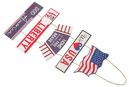 Lurrose Fahnenanhänger Holziges Usa Flagge Holzschild Amerikanische Flagge Im Freien Patriotischer Türhänger Willkommensschild Zum Unabhängigkeitstag Hölzern Wandbehang Requisiten