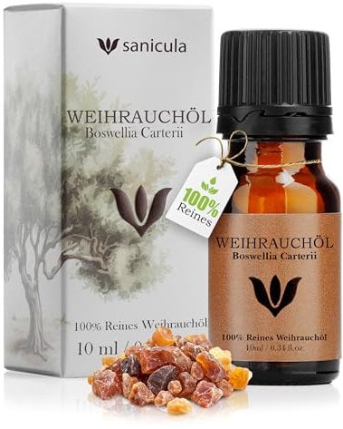 SANICULA Olio Essenziale Incenso - Puro al 100%, 10ml di Incenso | Naturale Distillato a Vapore Essenziale per il Viso, Olio Per Diffusore Ambiente