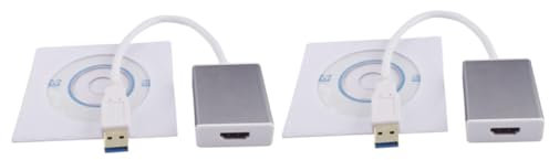OSALADI 2stücke USB Adapter Für Videoausgabe Externer Grafikadapter Für Pc Und Laptop Für HDTV Und Projektoren Unterstützt Mehrfachanzeige Und Einfache Bedienung