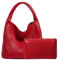 Yuxier Gewebte Tote Handtasche für Frauen Veganes Leder Hand Tote Stricktasche Große Gewebte Geldbörse Gewebte Handtaschen Geflochten, rot, M