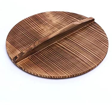 Wooden Pot Lid - 20cm, 24cm, 28cm, 32cm, 36cm Cast Iron Wok Wood Lid Chinese Fir Pot Lid-24cm