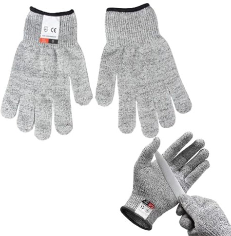 Fc'Noqgn Guantes anticorte Nivel 5, Guante Malla Acero Inoxidable, Guante Carnicero Malla Acero, Chainmail Glove Cocina, Guante Cadena Metal, para pelar ostricos, Corte de Carne, Corte de Madera