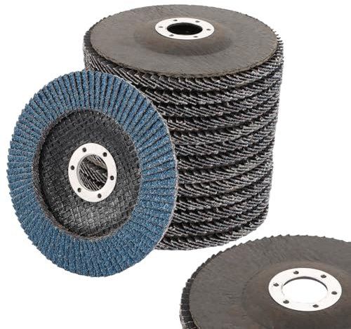 MIVIDE 15 Pcs Disques à Lamelles 125 mm Grain 40, Disques Abrasifs à Lamelles, Disque de Meulage en Acier, Disque de Décapage pour Enlever Ebavure, Polissage, Rouille, Finition