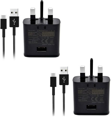 15W USB Fast Adapter Charger Plug for Samsung. Adaptive Fast Charging with 2A Type C Cable 1.5M for Samsung Galaxy S22,S20,S21, S10,S9,S9 Plus,S8,S8 Plus,S7,Note10,Note9/8,A71,A53,A52,A13 (pack 2)