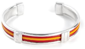 CARMENA JOYEROS Desde 1969 Pulsera Hombre Plata Bandera España Rígida Caucho Colores Grosor 10 mm Ajustable